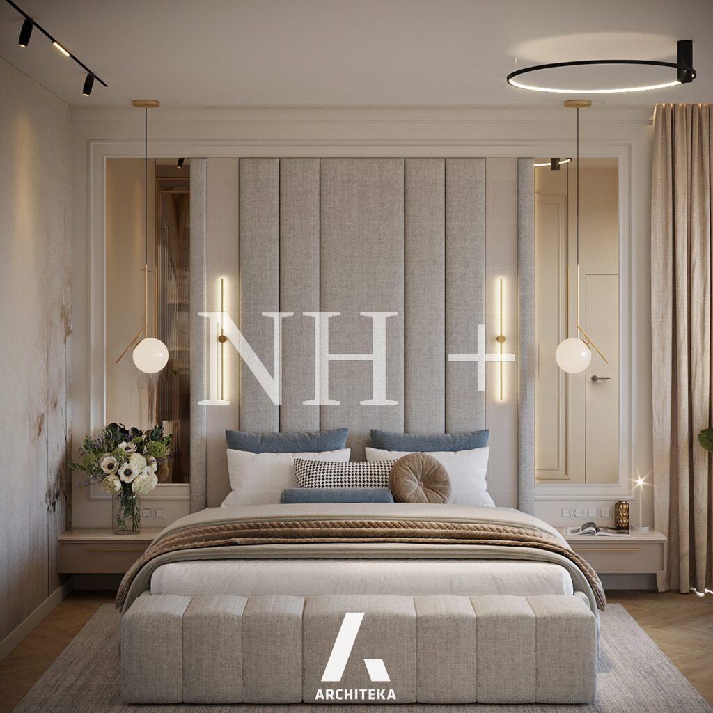 Projekt wnętrza Sypialni Szczecin | Modern Beige